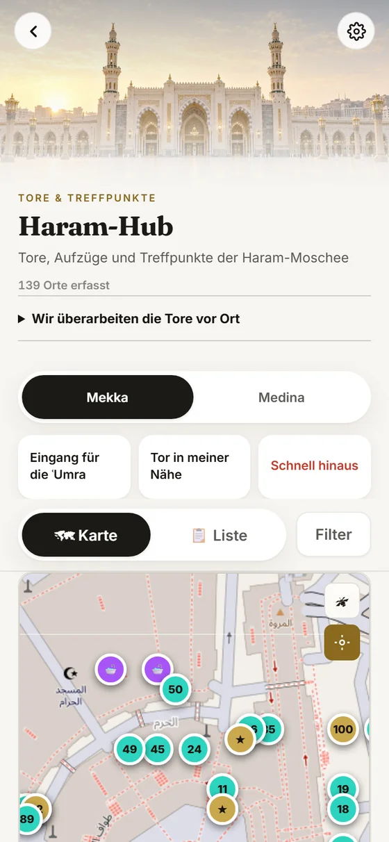 Haram-Hub mit Karte und Toren